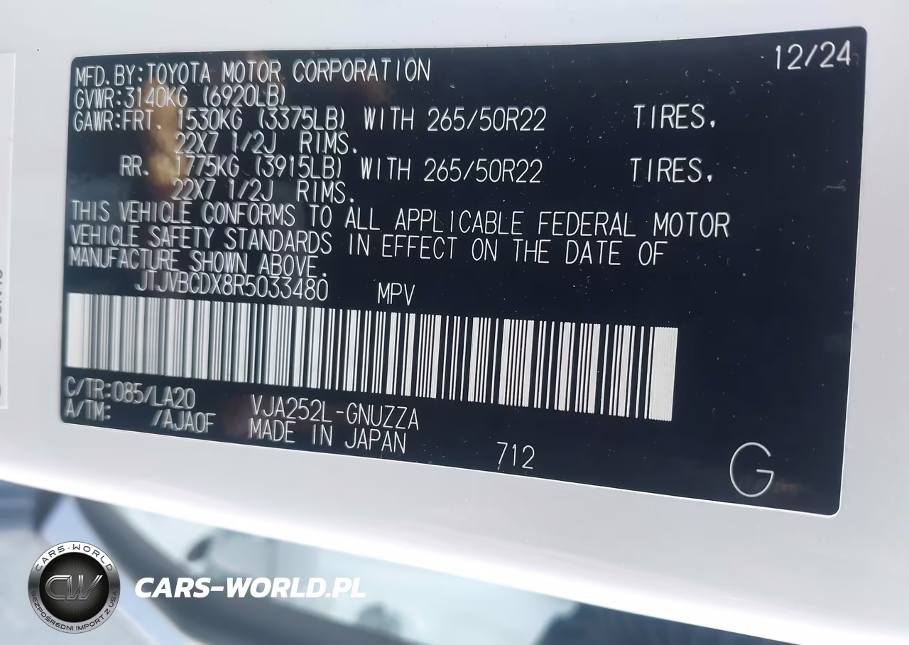 2024 Lexus Gx 550 Luxury+ VIN:JTJVBCDX8R5033480 - 9