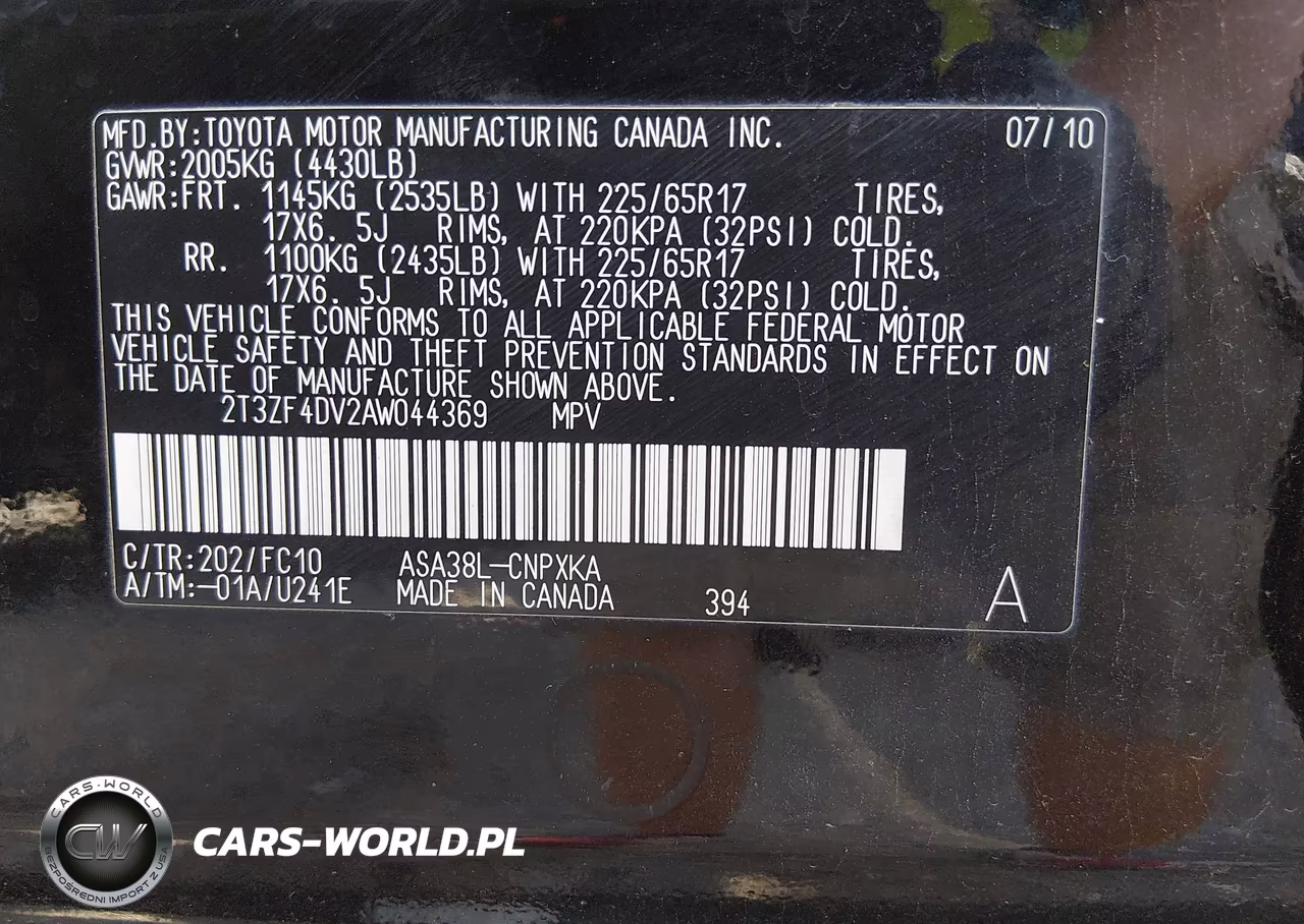 2010 Toyota Rav4 VIN:2T3ZF4DV2AW044369 - 9