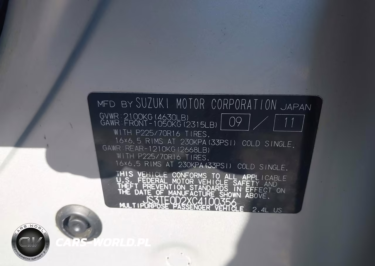 2012 Suzuki Grand Vitara Premium VIN:JS3TE0D2XC4100356 - 9