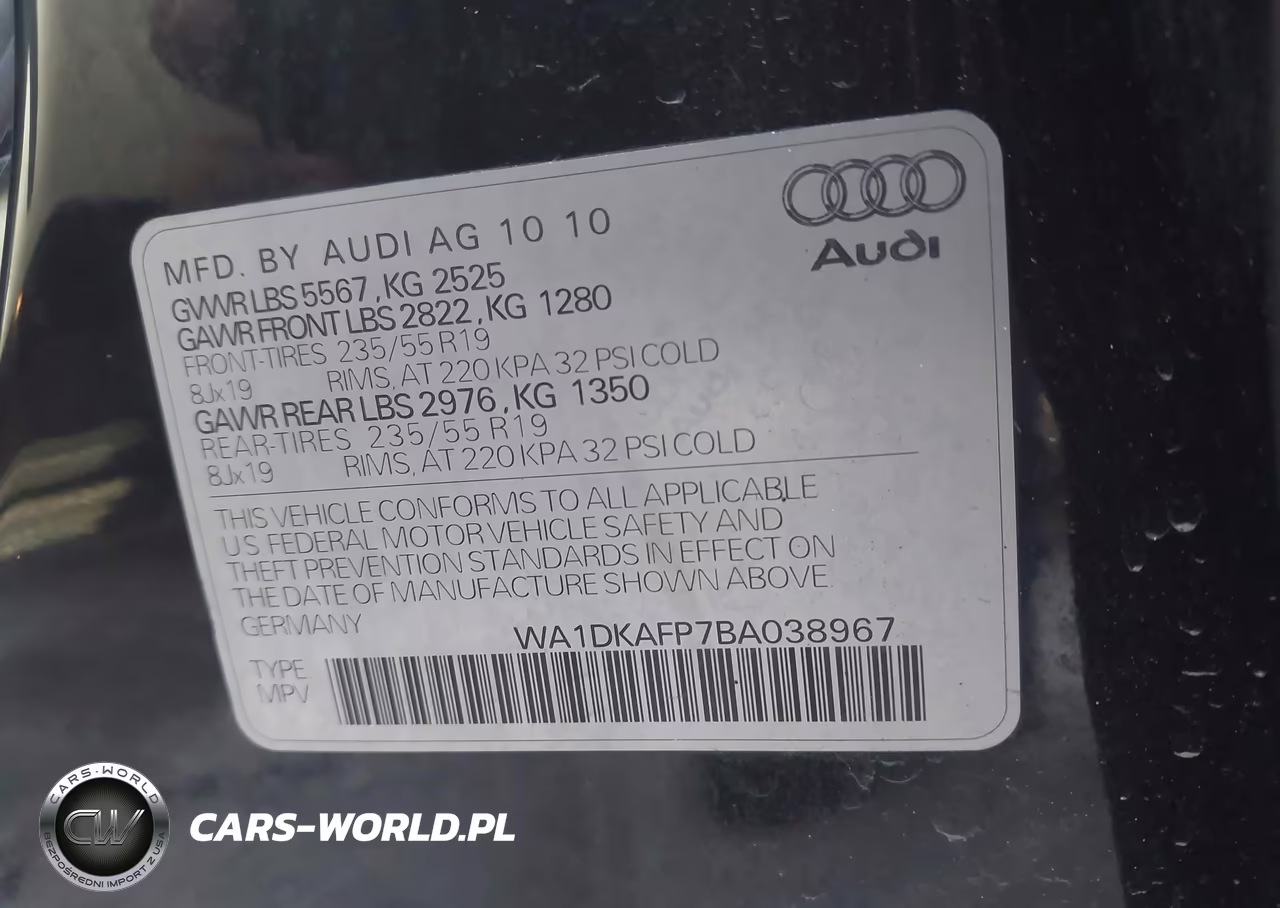 2011 Audi Q5 3.2 Premium Plus VIN:WA1DKAFP7BA038967 - 9