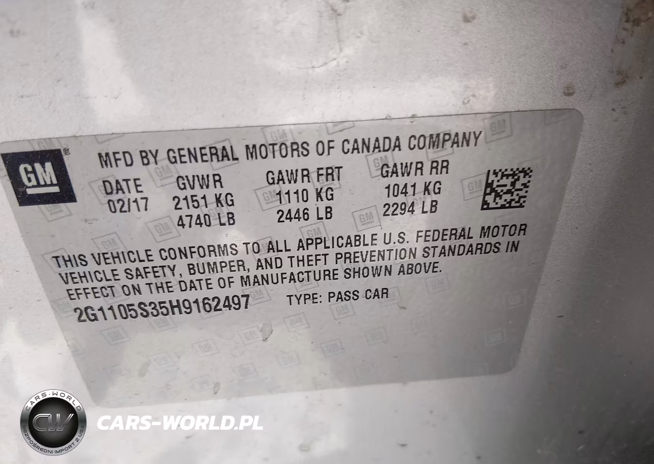 2017 Chevrolet Impala 1Lt VIN:2G1105S35H9162497 - 9