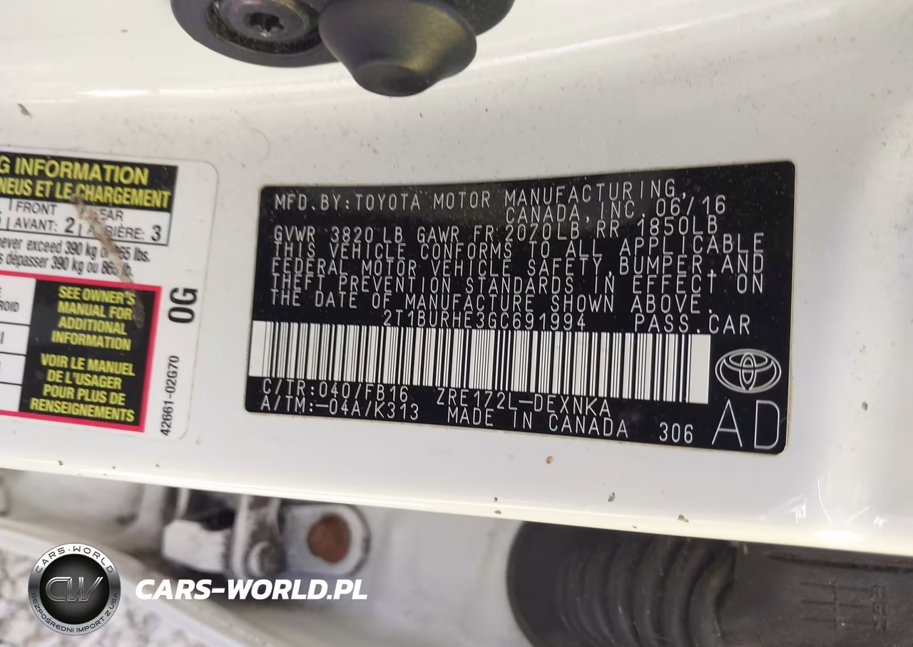 2016 Toyota Corolla Le VIN:2T1BURHE3GC691994 - 9