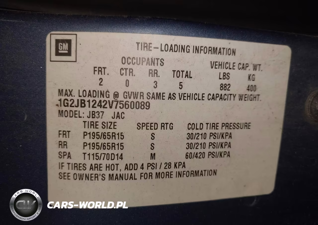 1997 Pontiac Sunfire Se VIN:1G2JB1242V7560089 - 9