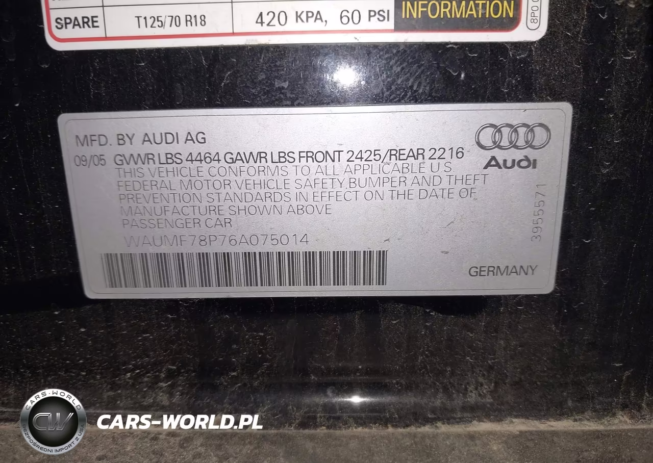 2006 Audi A3 2.0T VIN:WAUMF78P76A075014 - 9