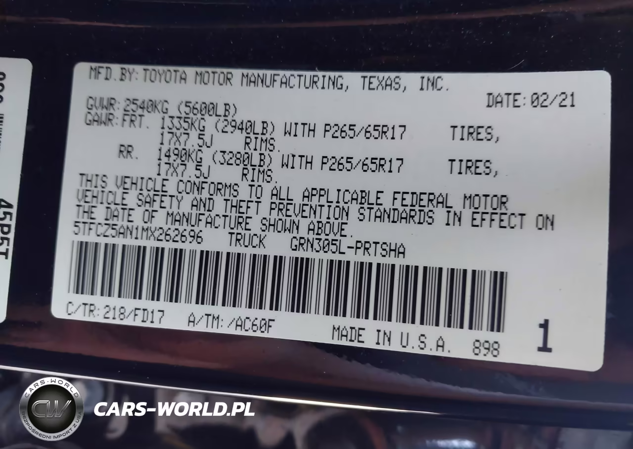 2021 Toyota Tacoma Trd Sport VIN:5TFCZ5AN1MX262696 - 9