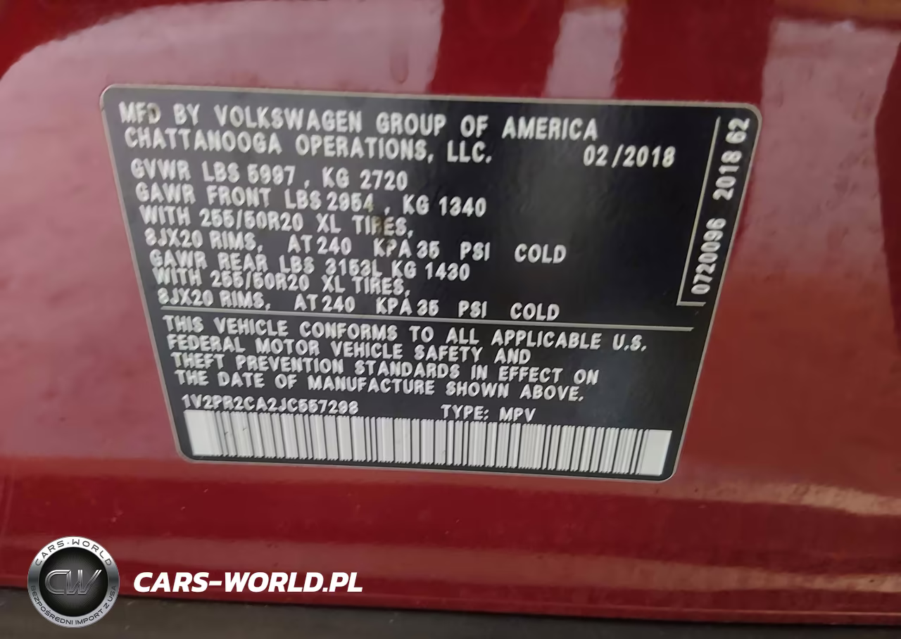 2018 Volkswagen Atlas 3.6L V6 Se W-Technology VIN:1V2PR2CA2JC557298 - 9