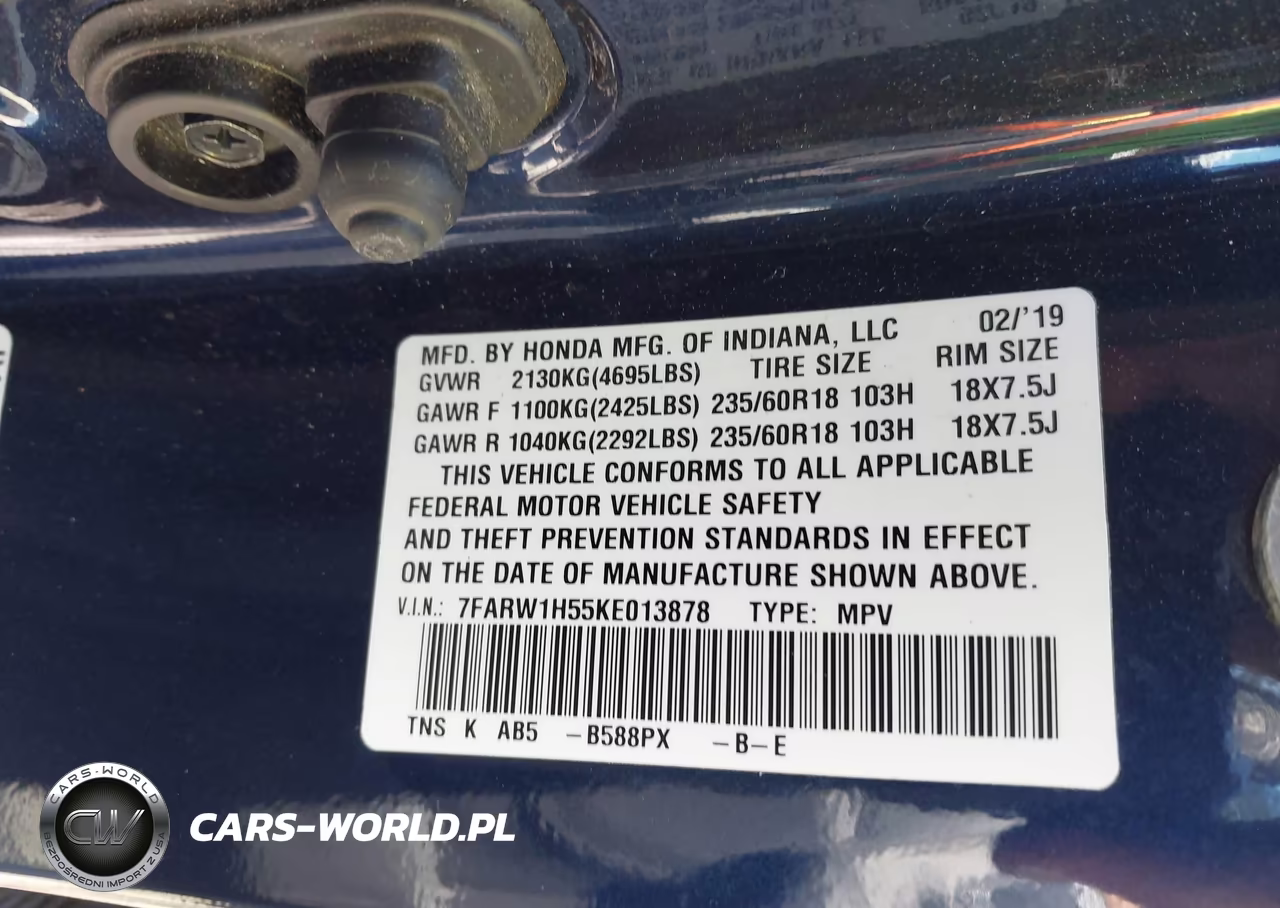 2019 Honda Cr-V Ex VIN:7FARW1H55KE013878 - 9