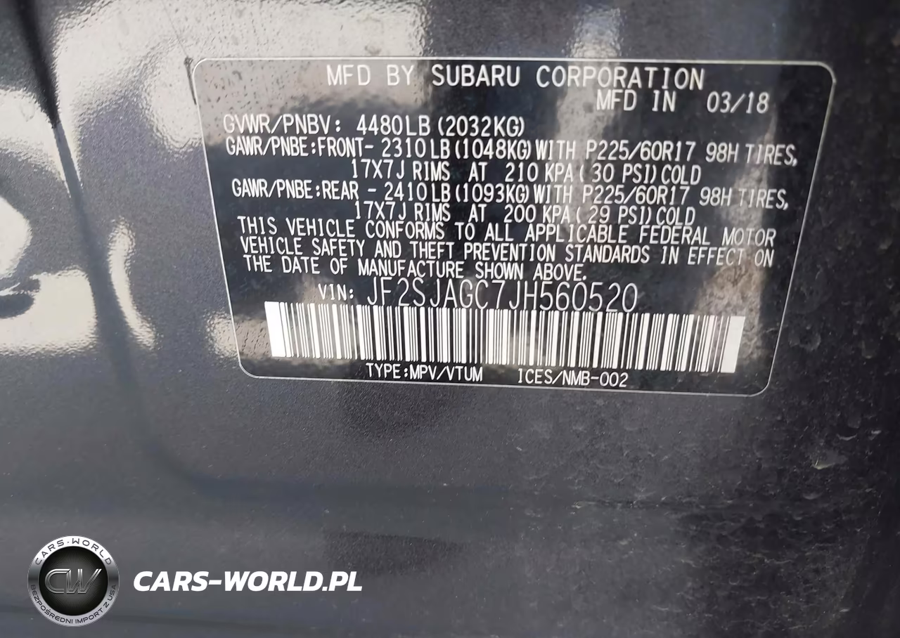 2018 Subaru Forester 2.5I Premium VIN:JF2SJAGC7JH560520 - 9