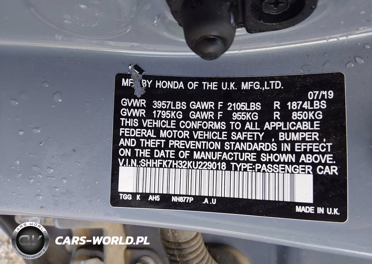 2019 Honda Civic Lx VIN:SHHFK7H32KU229018 - 9