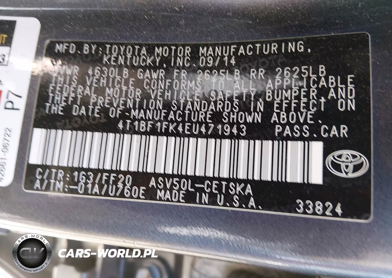 2014 Toyota Camry Se VIN:4T1BF1FK4EU471943 - 9