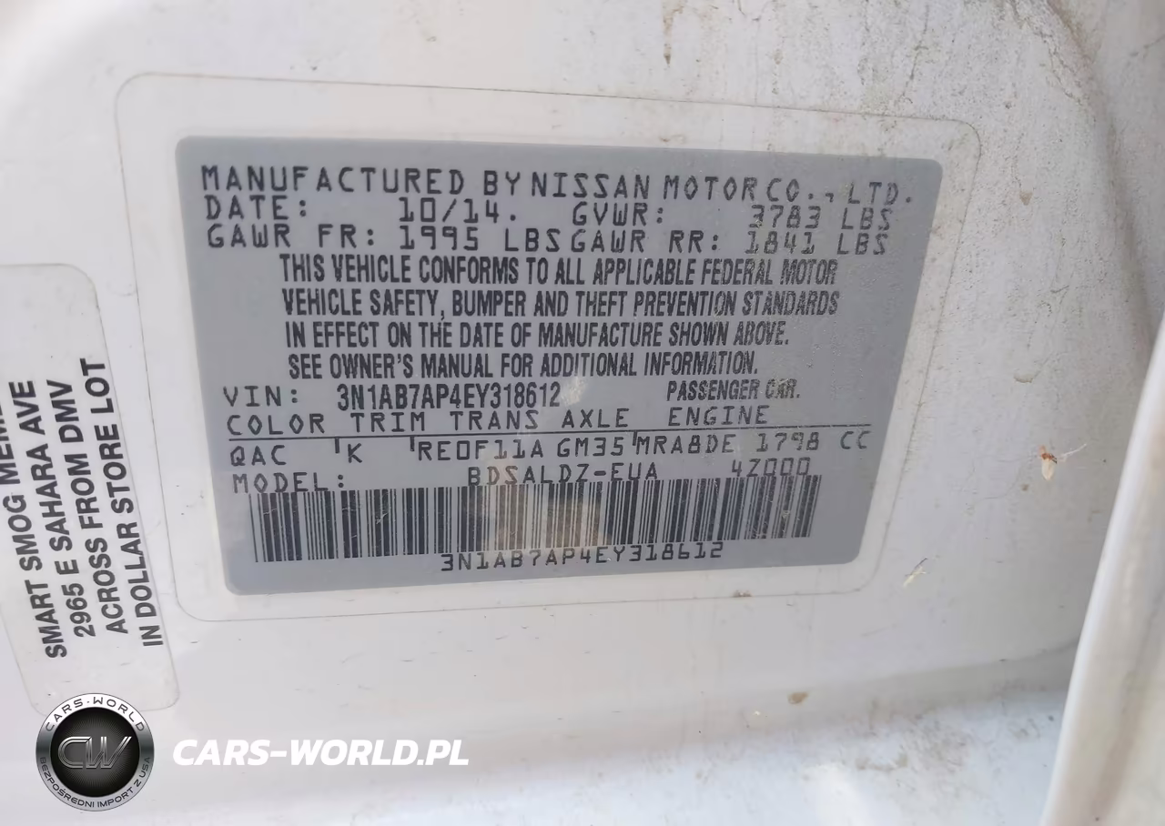 2014 Nissan Sentra Sv VIN:3N1AB7AP4EY318612 - 9