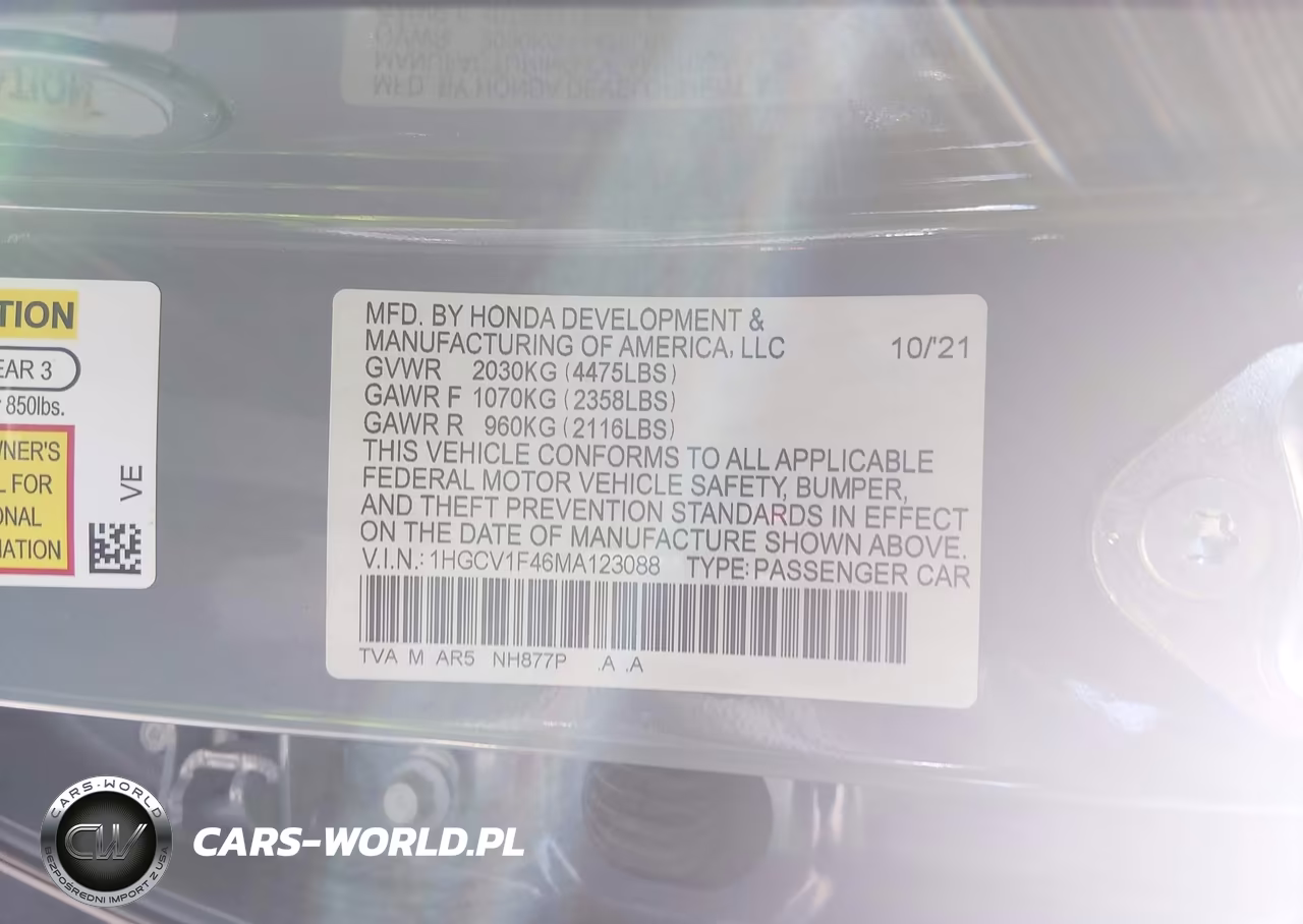 2021 Honda Accord Sport Special Edition VIN:1HGCV1F46MA123088 - 9