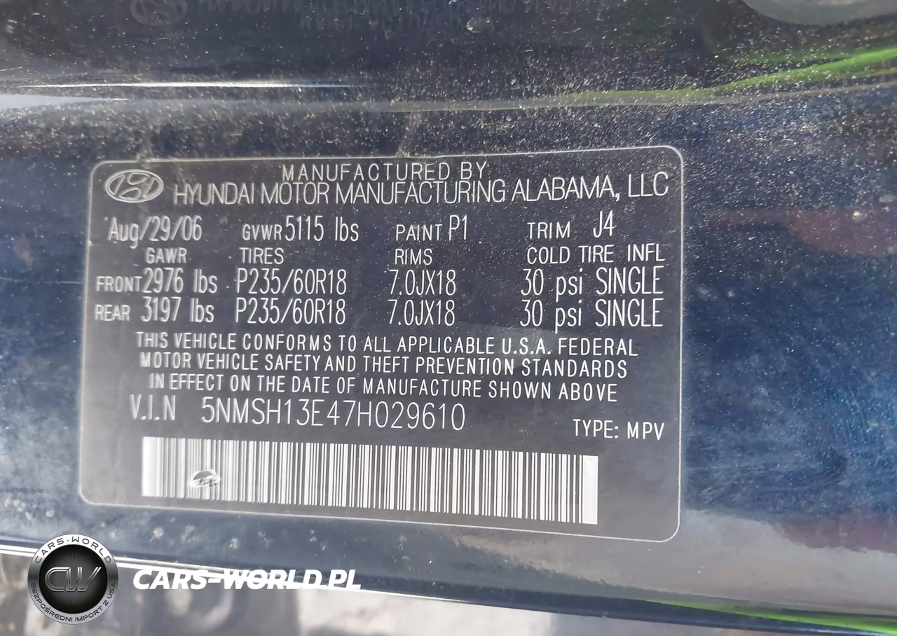 2007 Hyundai Santa Fe Limited-Se VIN:5NMSH13E47H029610 - 9