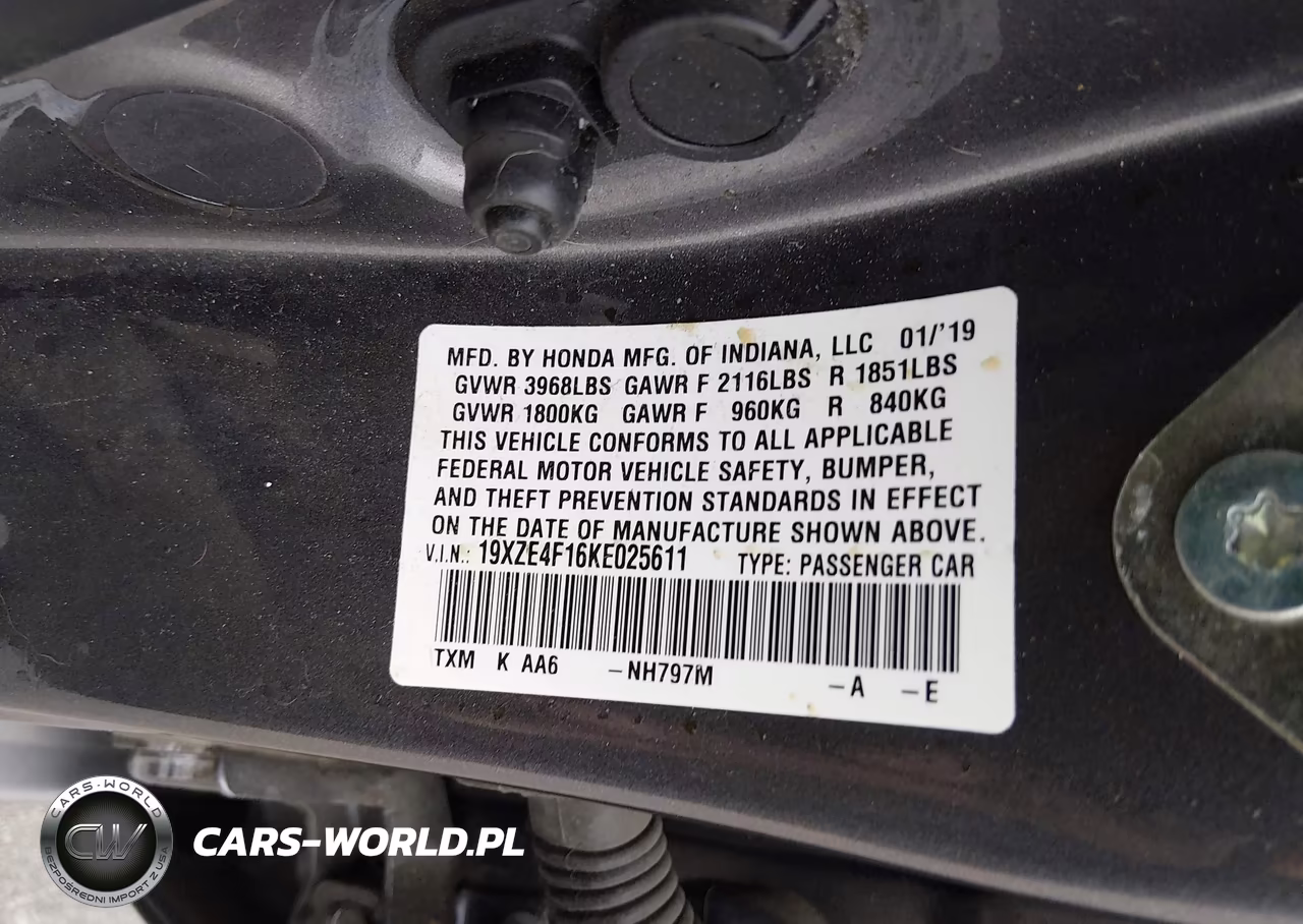 2019 Honda Insight Lx VIN:19XZE4F16KE025611 - 9