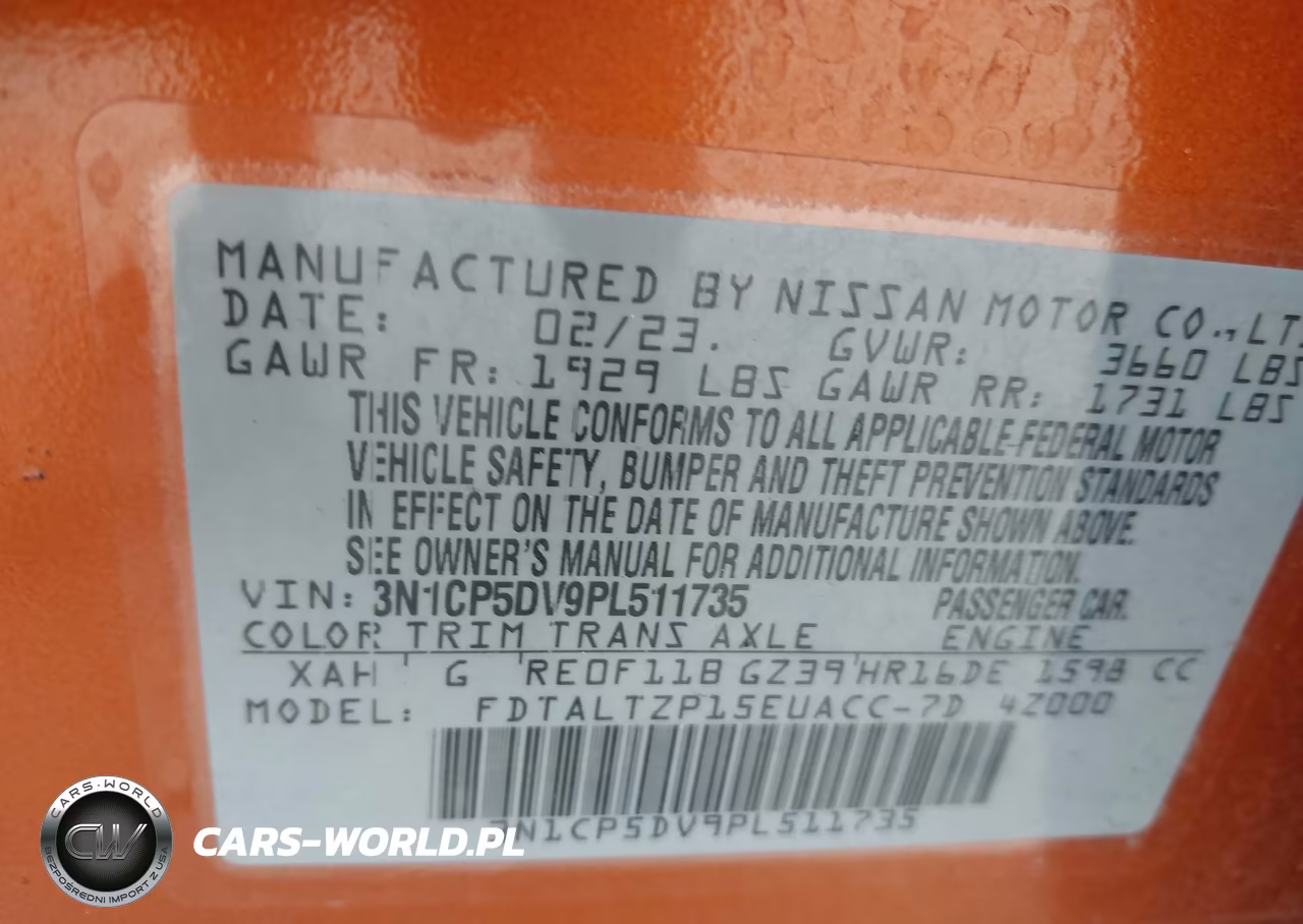 2023 Nissan Kicks Sr Xtronic Cvt VIN:3N1CP5DV9PL511735 - 9
