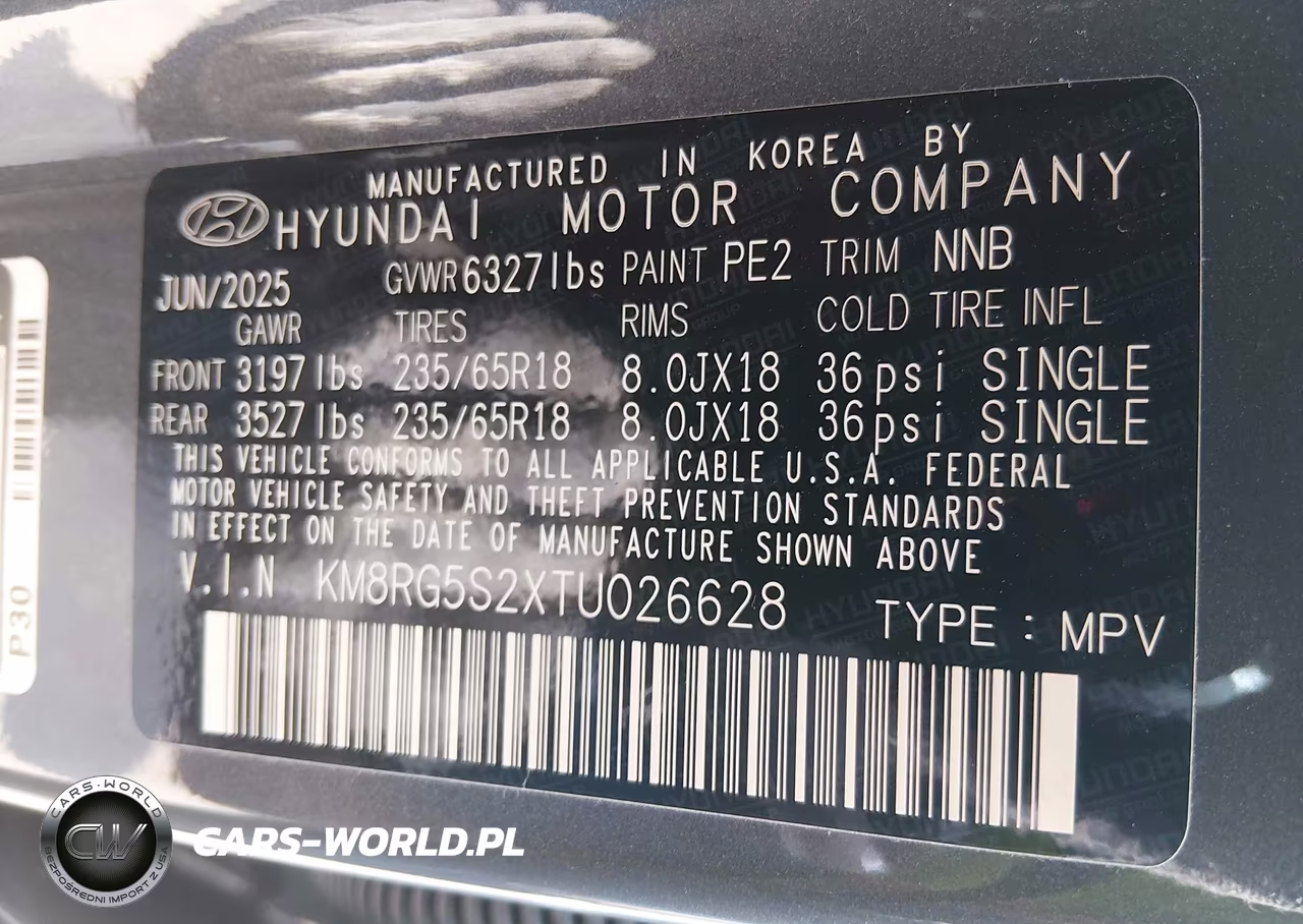 2026 Hyundai Palisade Sel VIN:KM8RG5S2XTU026628 - 7