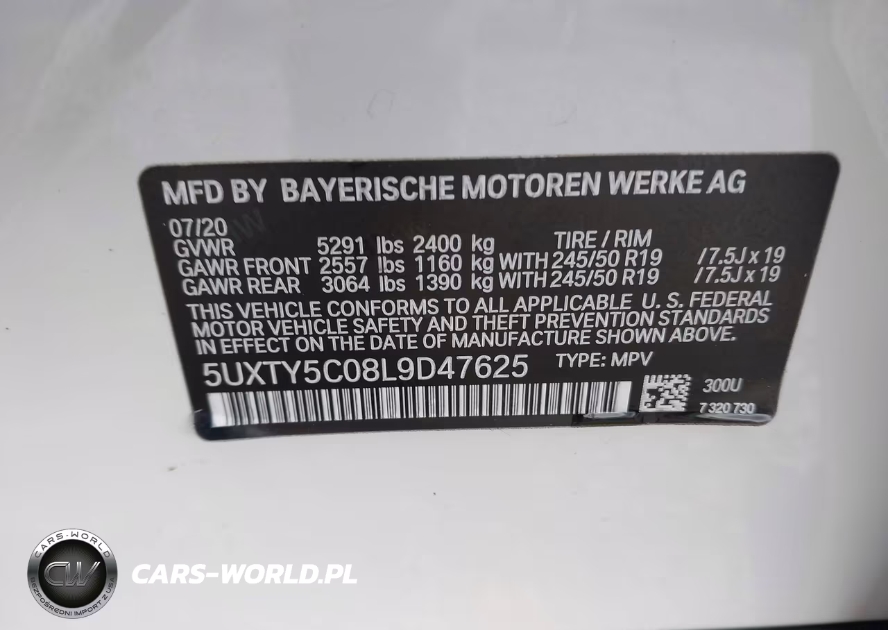 2020 BMW X3 xDrive30I VIN:5UXTY5C08L9D47625 - 9