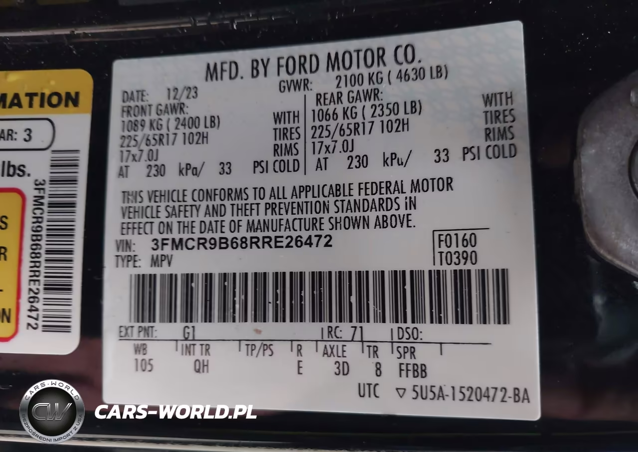 2024 Ford Bronco Sport Big Bend VIN:3FMCR9B68RRE26472 - 9