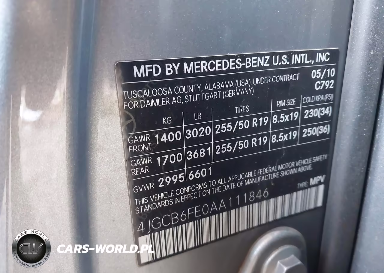 2010 Mercedes-Benz R 350 4Matic VIN:4JGCB6FE0AA111846 - 9