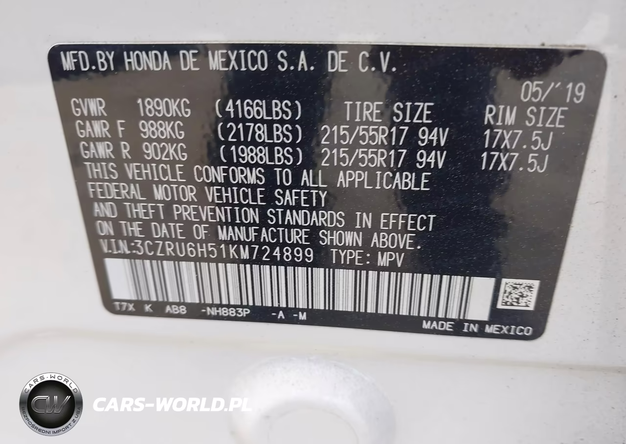 2019 Honda Hr-V Ex VIN:3CZRU6H51KM724899 - 9