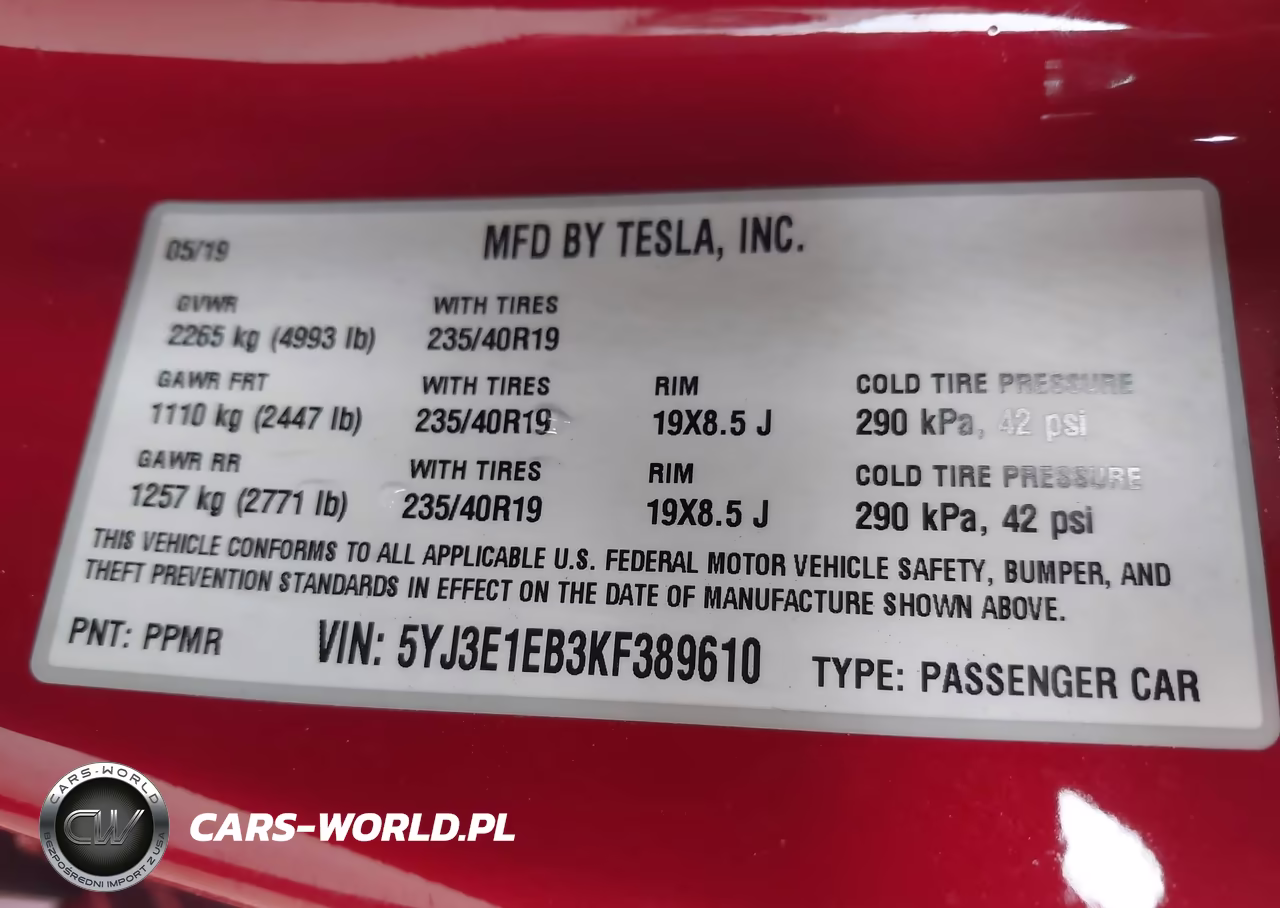 2019 Tesla Model 3 Long Range-Performance VIN:5YJ3E1EB3KF389610 - 9