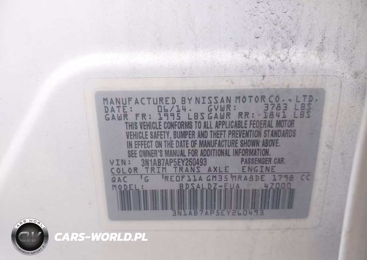 2014 Nissan Sentra Fe+ S-Fe+ Sv-S-Sl-Sr-Sv VIN:3N1AB7AP5EY260493 - 9