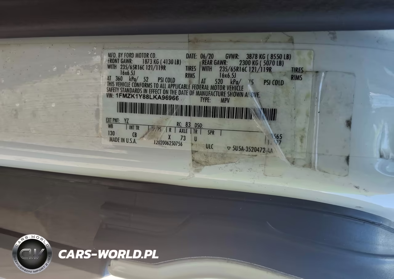 2020 Ford Transit-150 Passenger Van Xl VIN:1FMZK1Y88LKA96966 - 9
