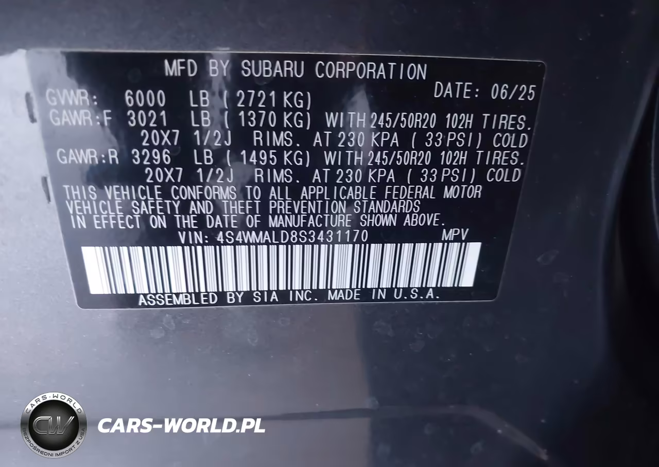 2025 Subaru Ascent Limited 8-Passenger VIN:4S4WMALD8S3431170 - 9