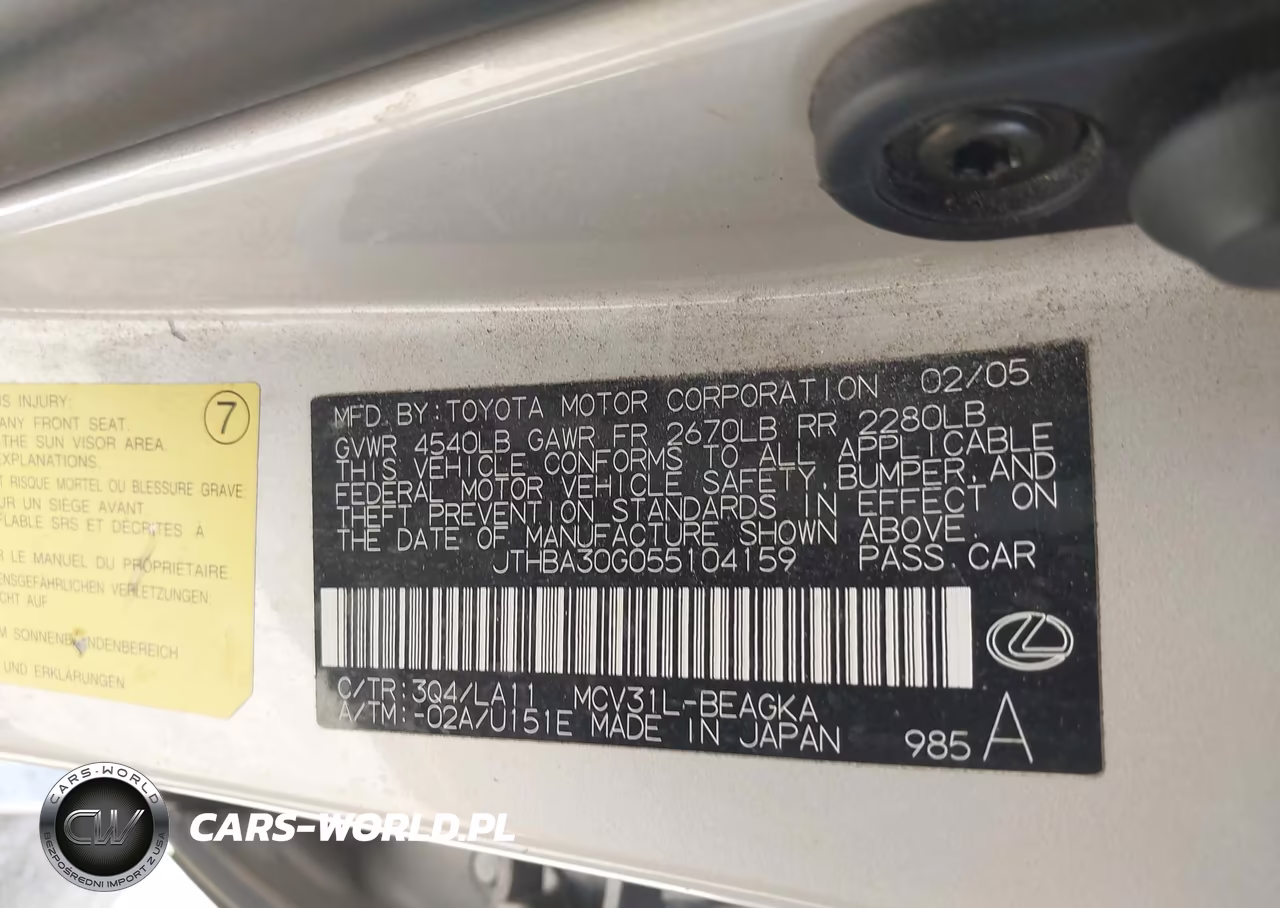 2005 Lexus Es 330 VIN:JTHBA30G055104159 - 9