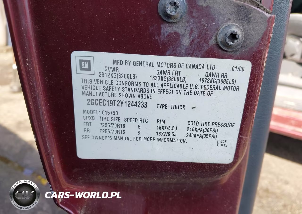 2000 Chevrolet Silverado 1500 Ls VIN:2GCEC19T2Y1244233 - 9