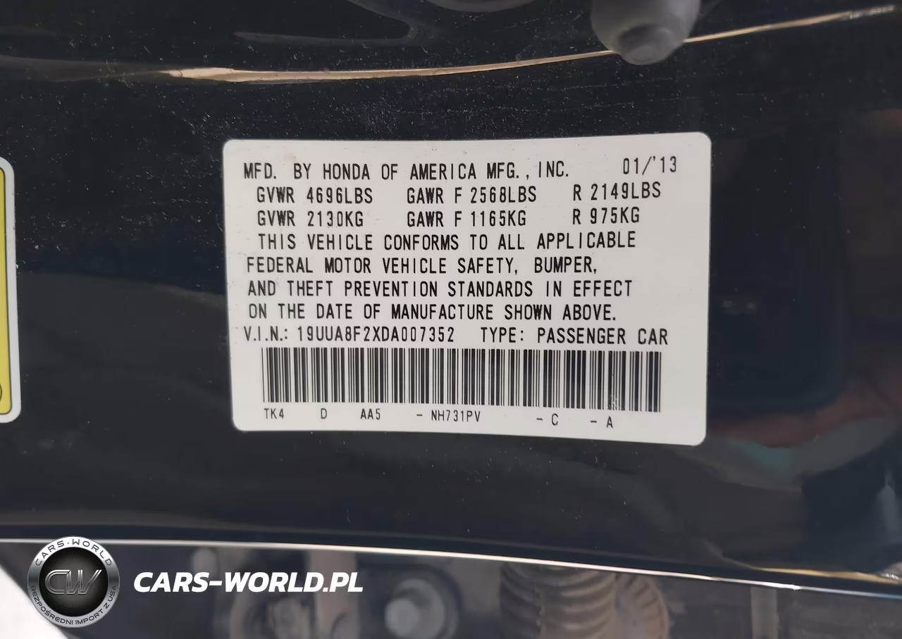2013 Acura Tl 3.5 VIN:19UUA8F2XDA007352 - 9