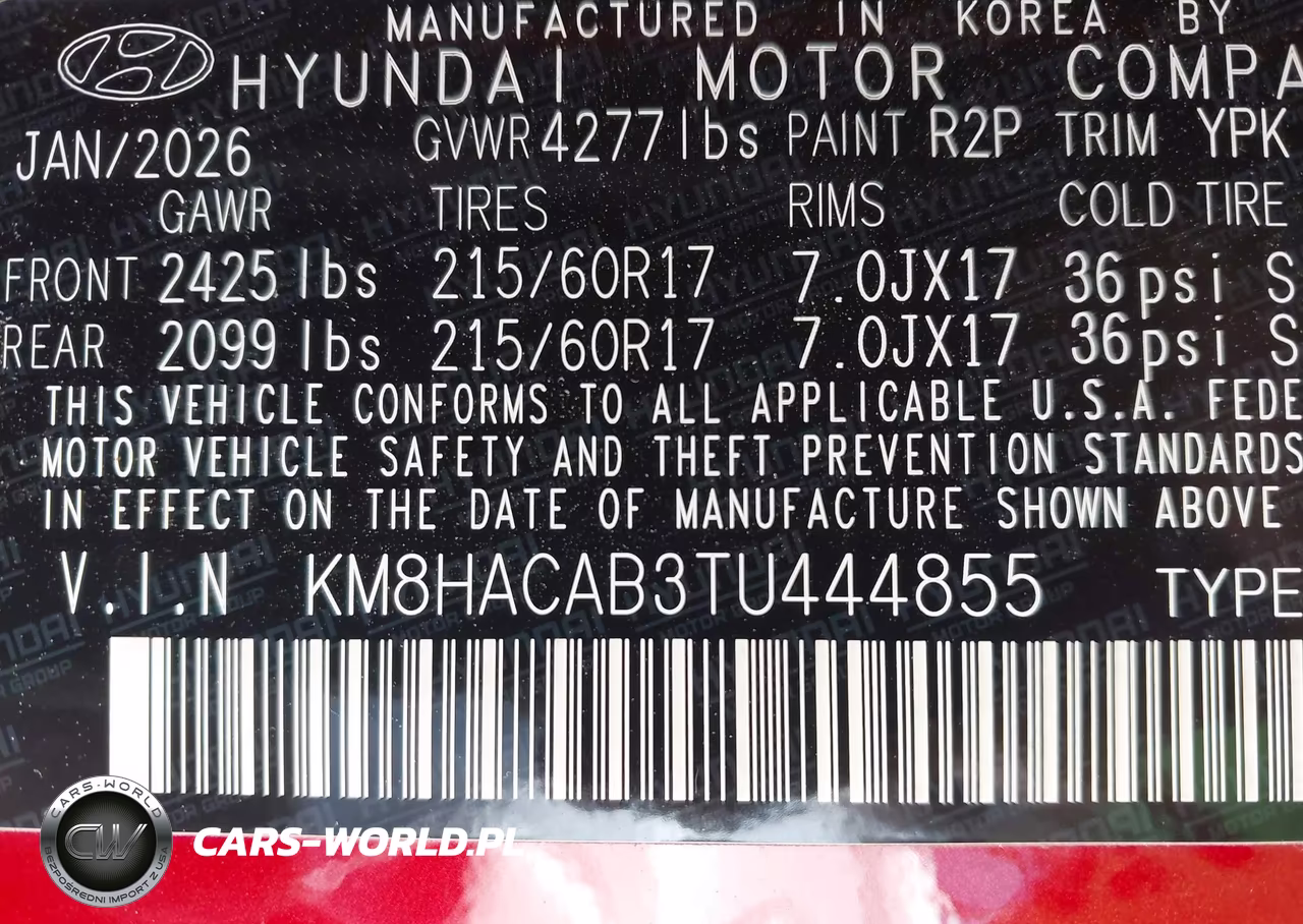 2026 Hyundai Kona Se VIN:KM8HACAB3TU444855 - 9