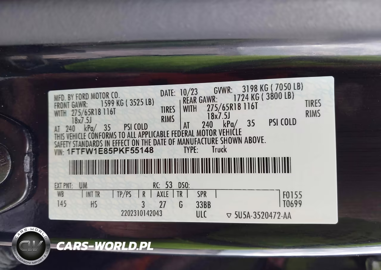 2023 Ford F-150 Lariat VIN:1FTFW1E85PKF55148 - 9