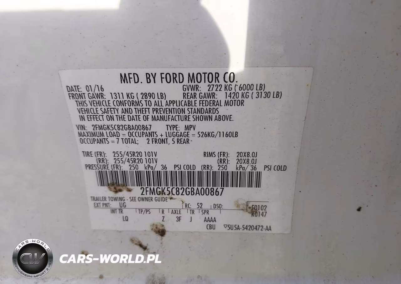 2016 Ford Flex Sel VIN:2FMGK5C82GBA00867 - 9