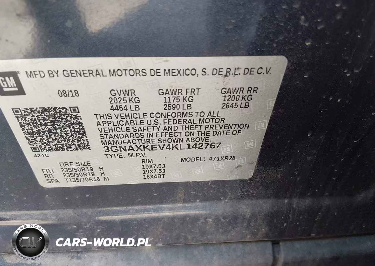 2019 Chevrolet Equinox Lt VIN:3GNAXKEV4KL142767 - 9