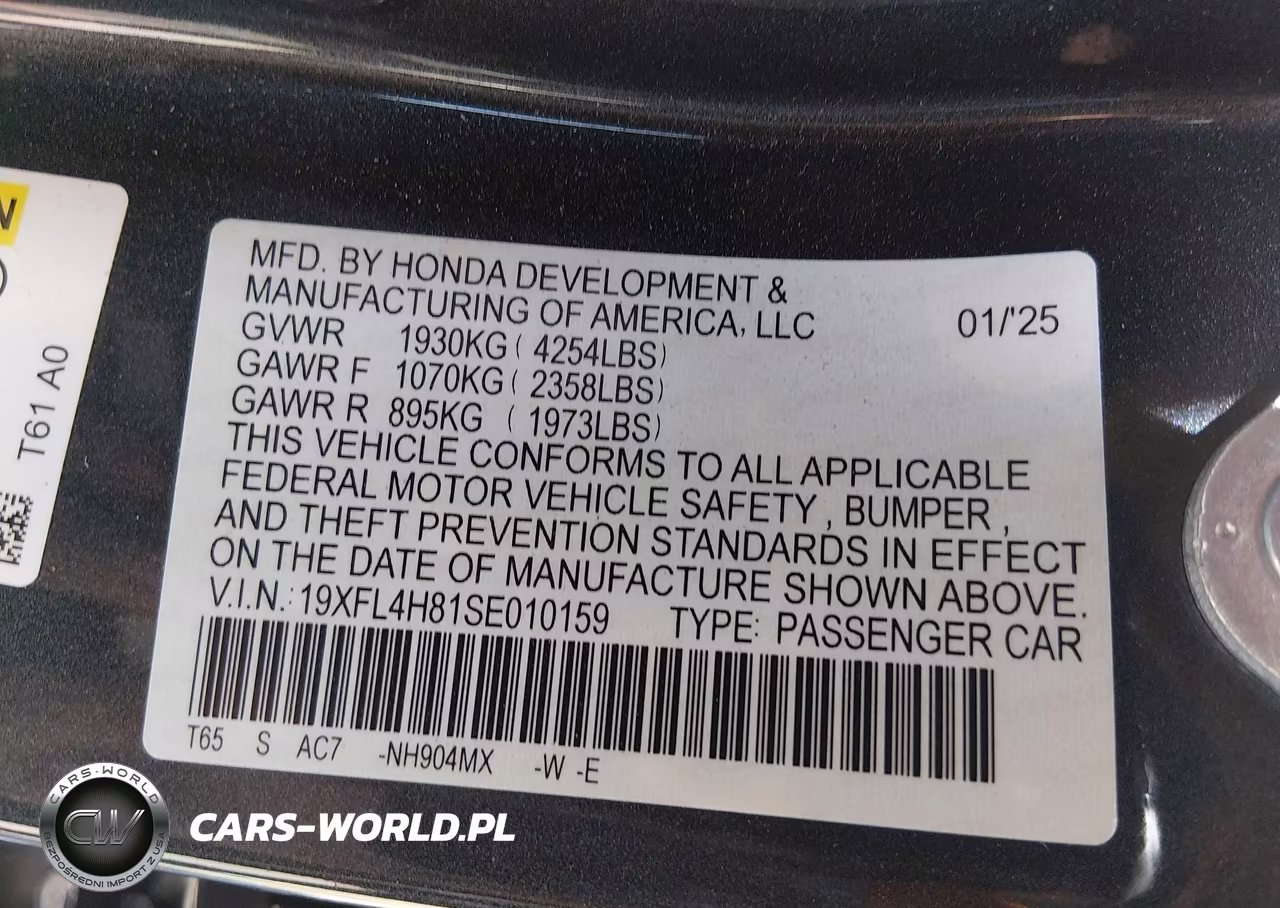 2025 Honda Civic Hybrid Sport VIN:19XFL4H81SE010159 - 9