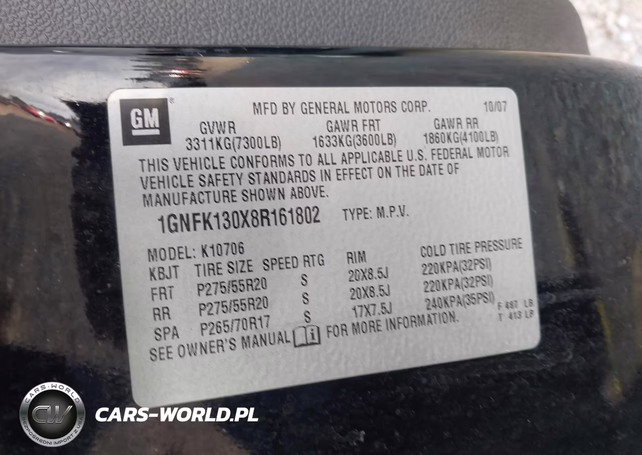 2008 Chevrolet Tahoe Ltz VIN:1GNFK130X8R161802 - 9