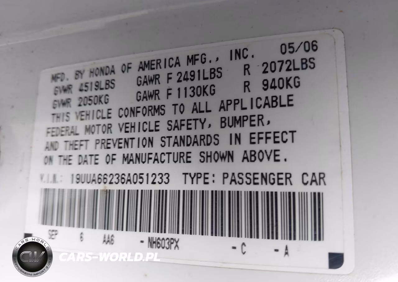 2006 Acura Tl VIN:19UUA66236A051233 - 9