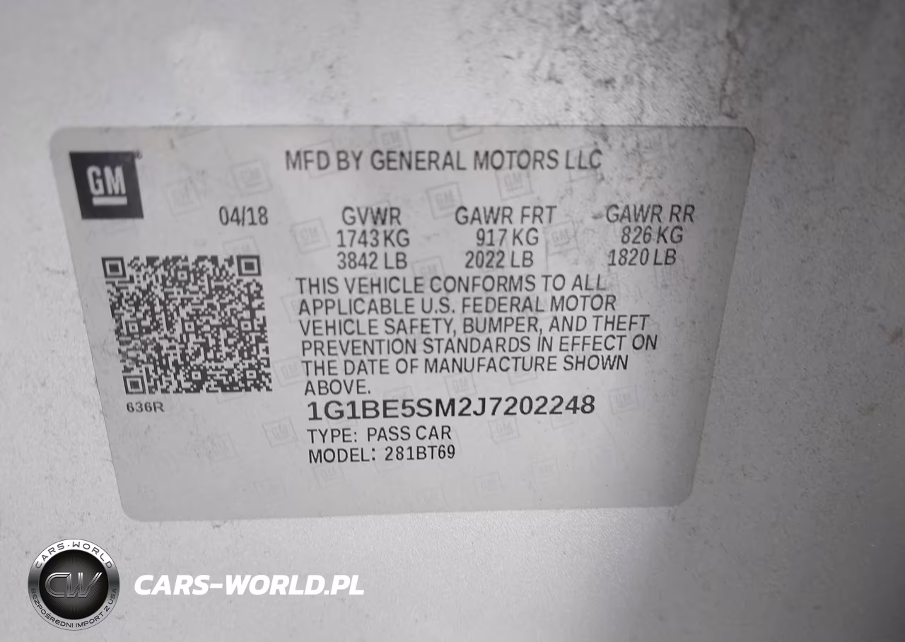 2018 Chevrolet Cruze Lt Auto VIN:1G1BE5SM2J7202248 - 9