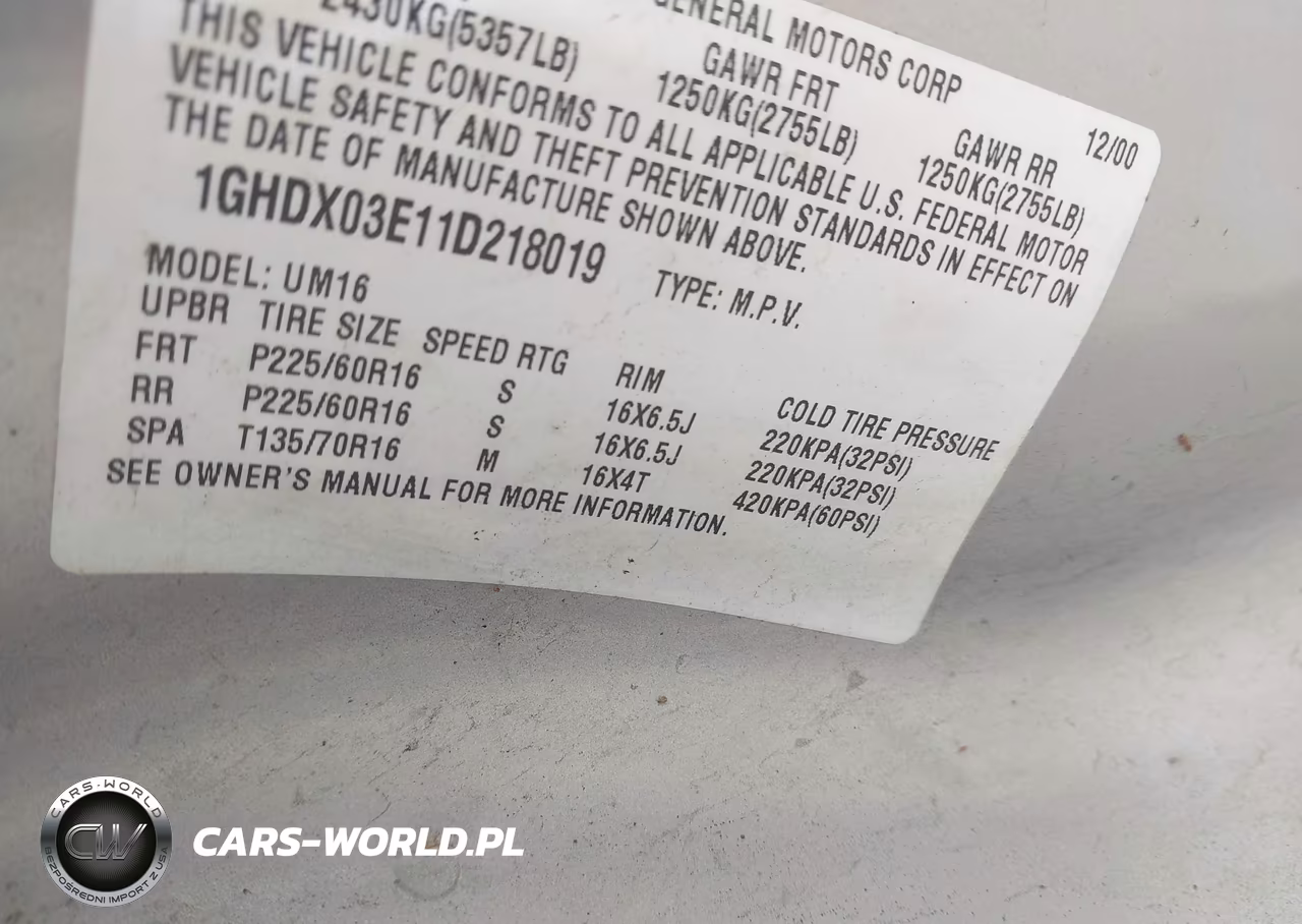 2001 Oldsmobile Silhouette Gls W-Abc Seats VIN:1GHDX03E11D218019 - 9