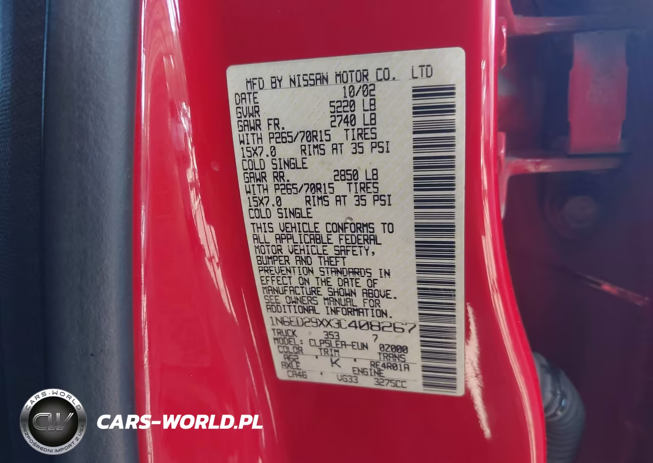 2003 Nissan Frontier Xe-V6 VIN:1N6ED29XX3C408267 - 9