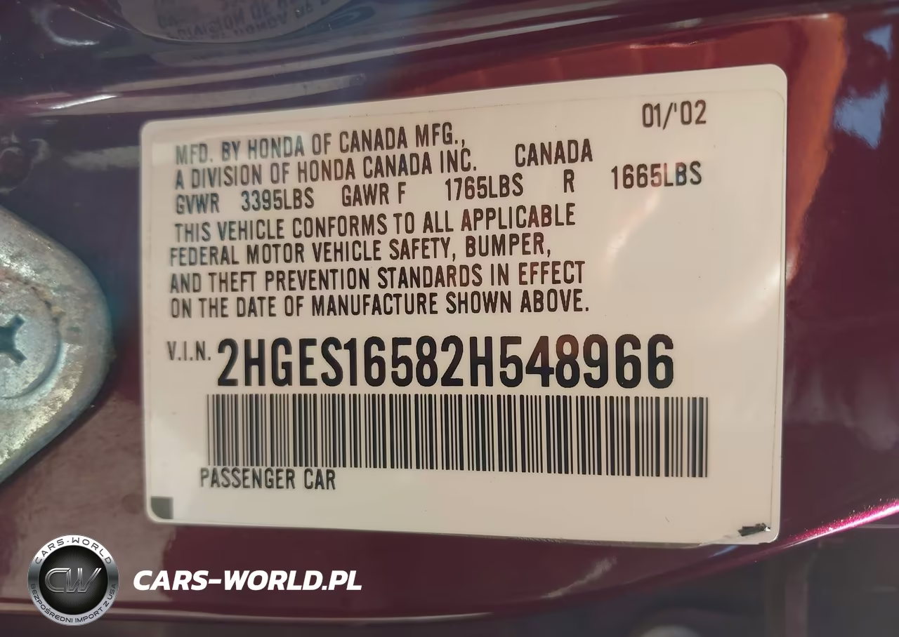 2002 Honda Civic Lx VIN:2HGES16582H548966 - 9