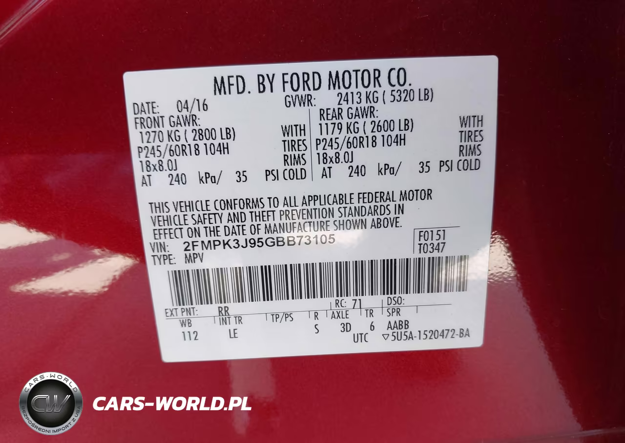 2016 Ford Edge Sel VIN:2FMPK3J95GBB73105 - 9