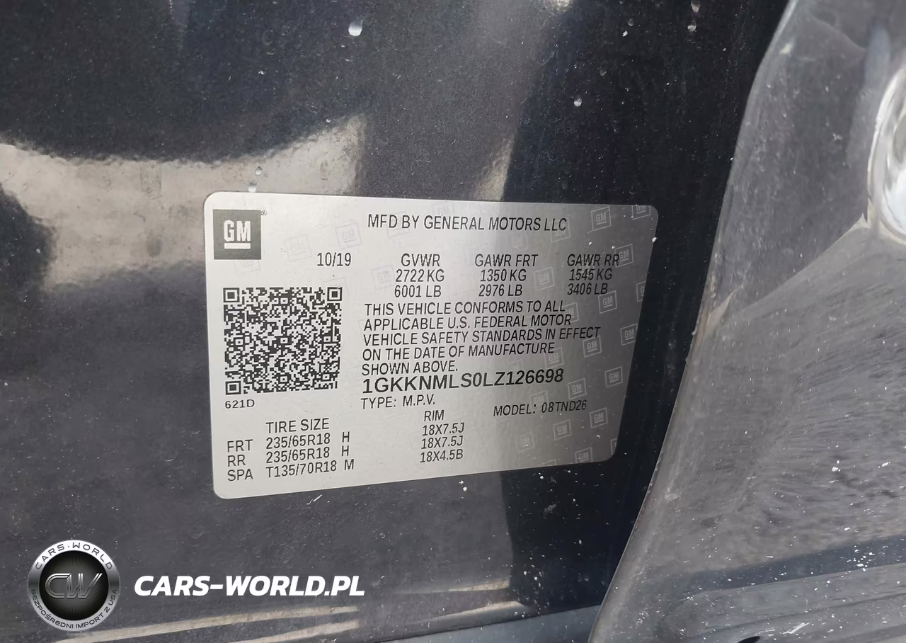 2020 GMC Acadia Fwd Slt VIN:1GKKNMLS0LZ126698 - 9