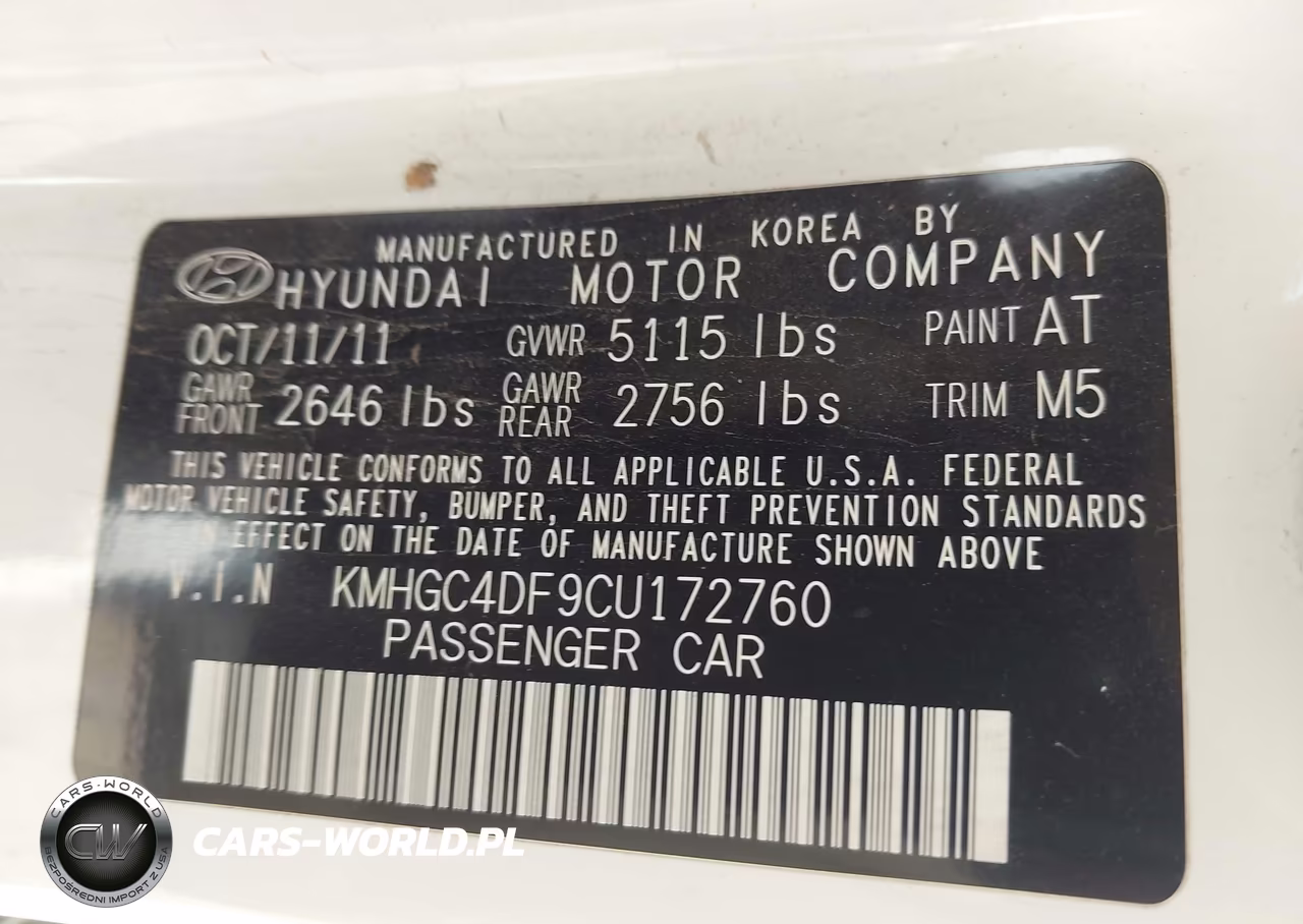2012 Hyundai Genesis 4.6 VIN:KMHGC4DF9CU172760 - 9