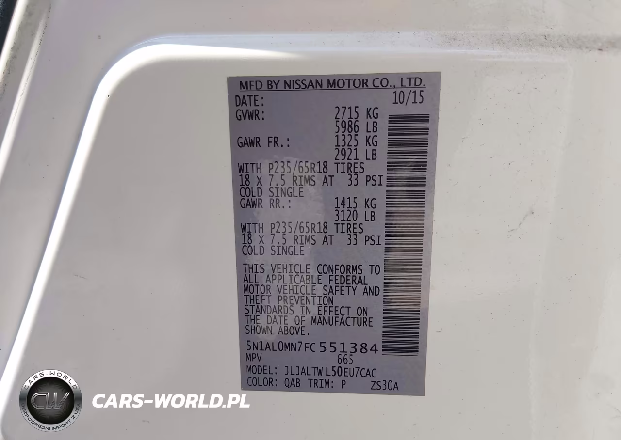 2015 Infiniti Qx60 VIN:5N1AL0MN7FC551384 - 9
