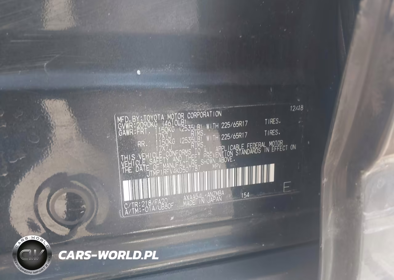 2019 Toyota Rav4 Xle VIN:JTMP1RFV4KD507787 - 9