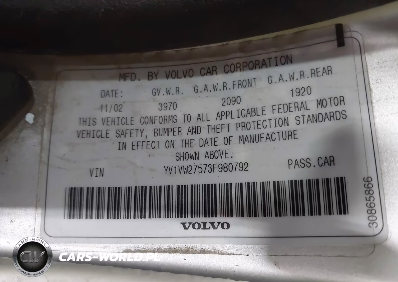 2003 Volvo V40 A VIN:YV1VW27573F980792 - 9