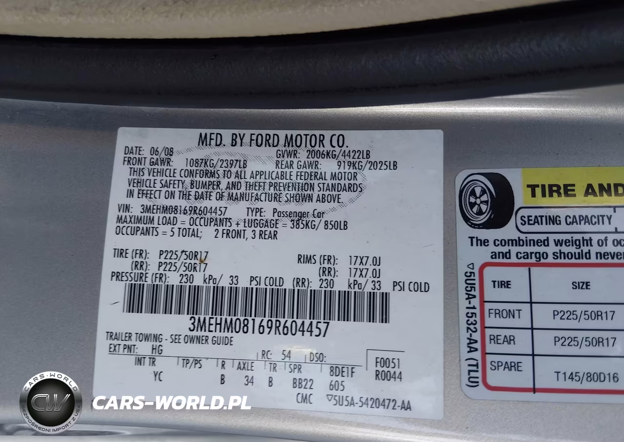 2009 Mercury Milan V6 Premier VIN:3MEHM08169R604457 - 9