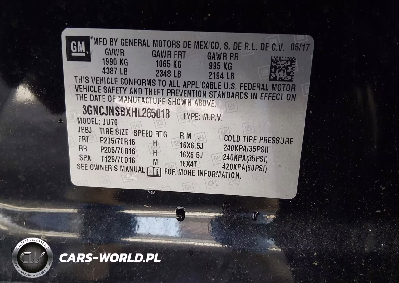 2017 Chevrolet Trax Ls VIN:3GNCJNSBXHL265018 - 9